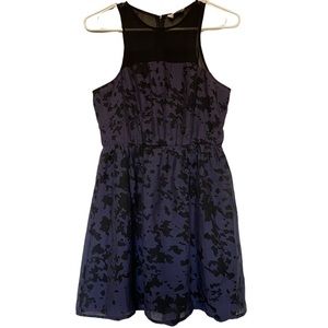 𝅺urban Outfitters Pins And Needles Black and Dark Purple Mini Dress Size …